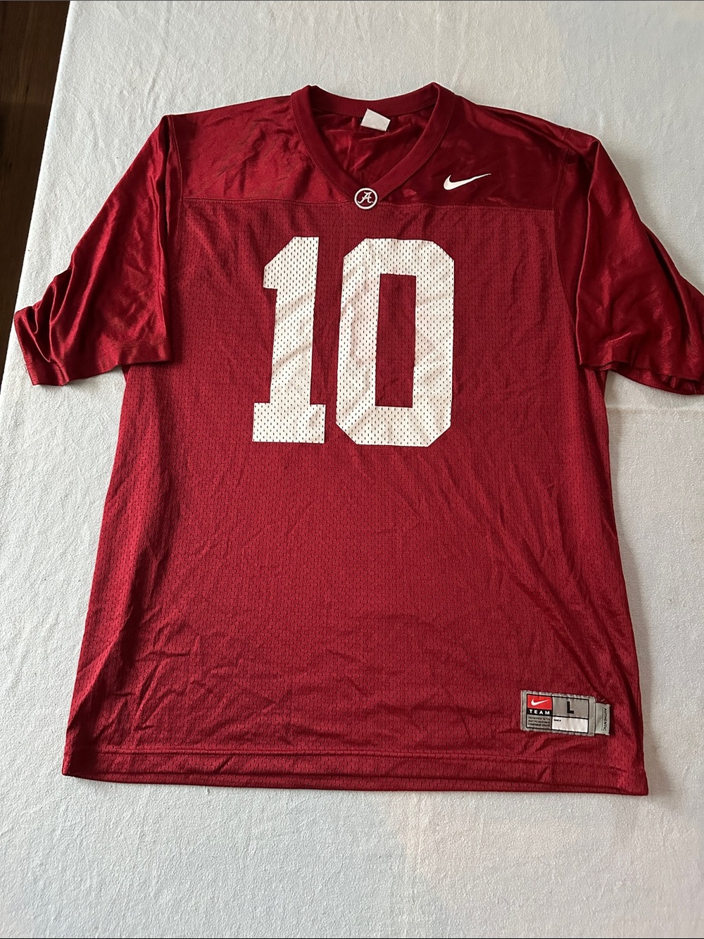 Nike Men’s Red Football Jersey with White Number 10